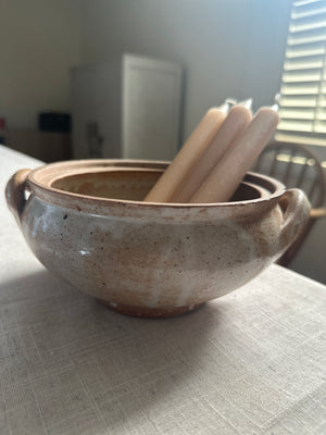 Vintage French glazed earthenware bowl