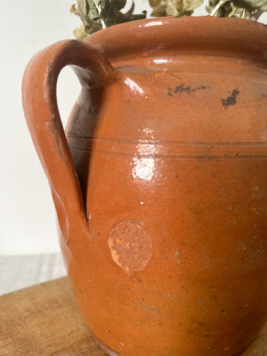 Rustic handpainted earthenware pitcher