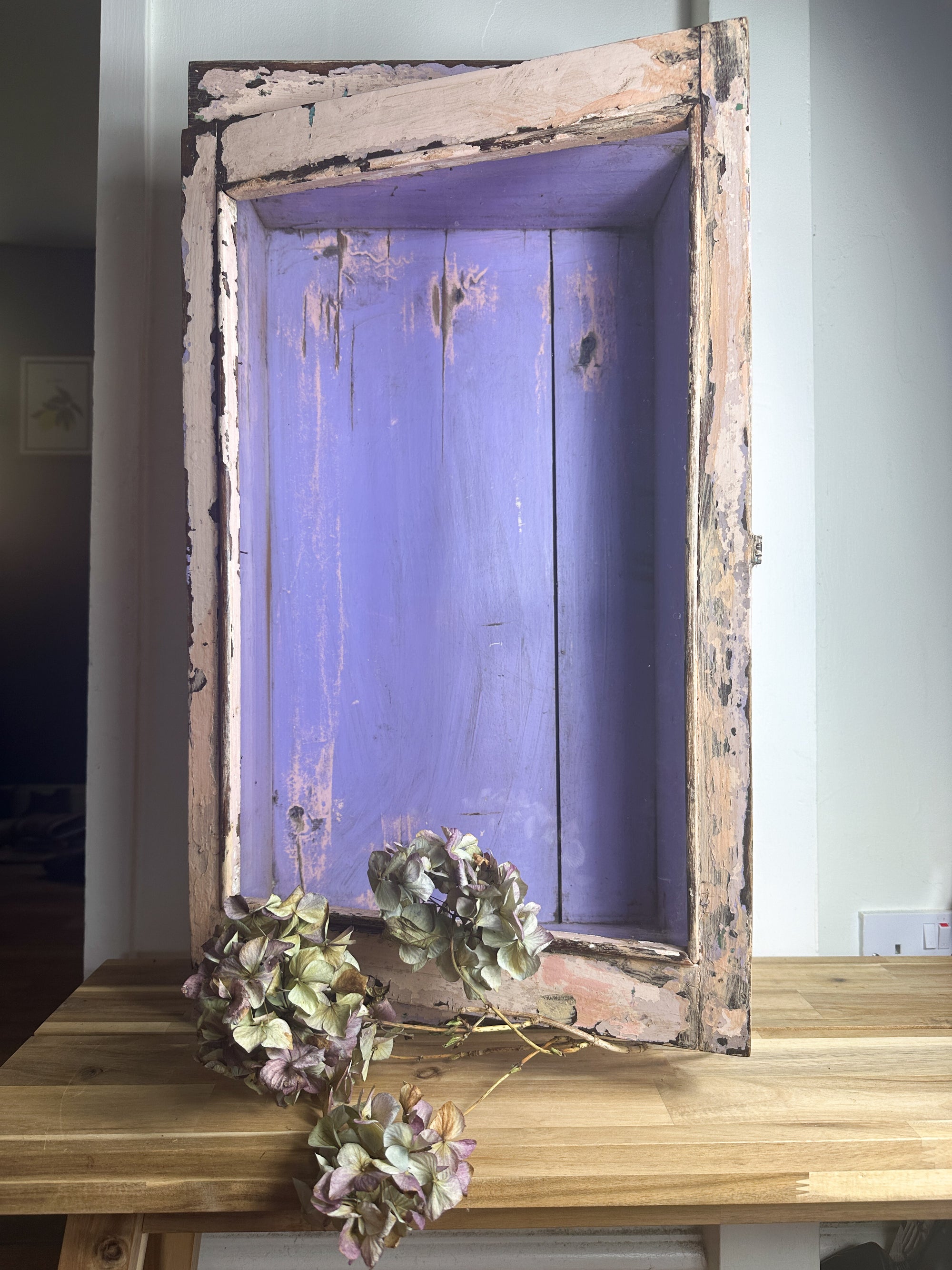 Pink vintage Indian wall mounted cabinet