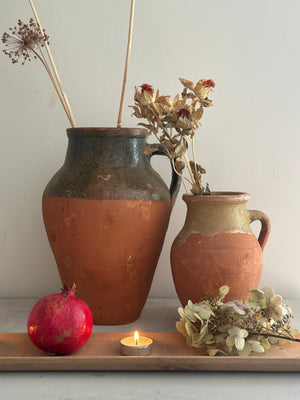 Large vintage Turkish terracotta olive pot