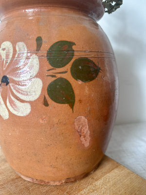 Rustic handpainted earthenware pitcher