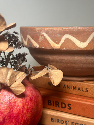 Festive patterned terracotta bowl