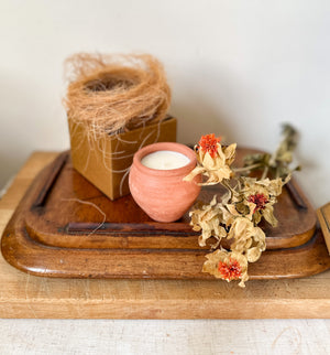 Handmade Clay Candle - Coconut Scented