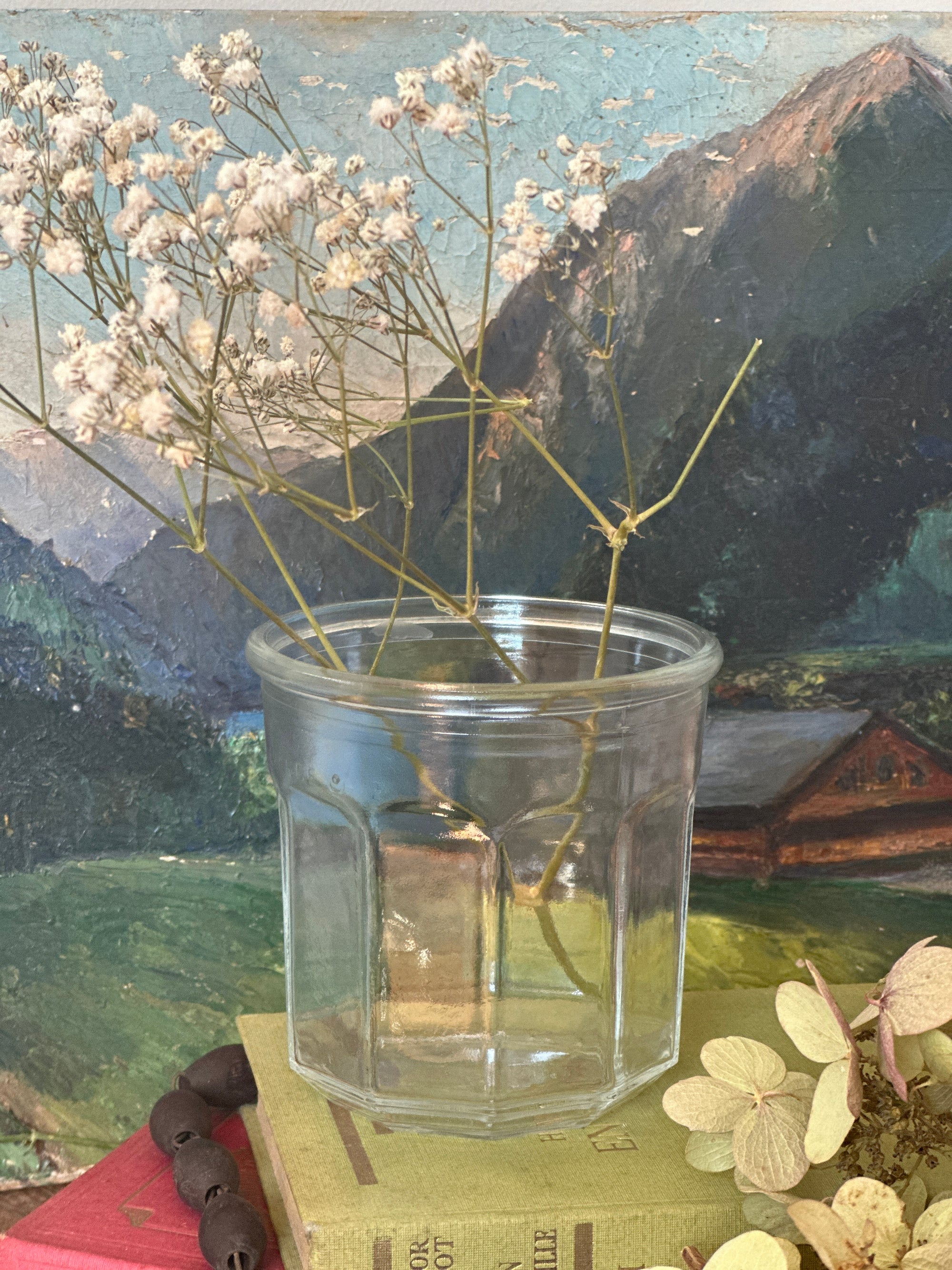 Vintage French glass confiture pot small