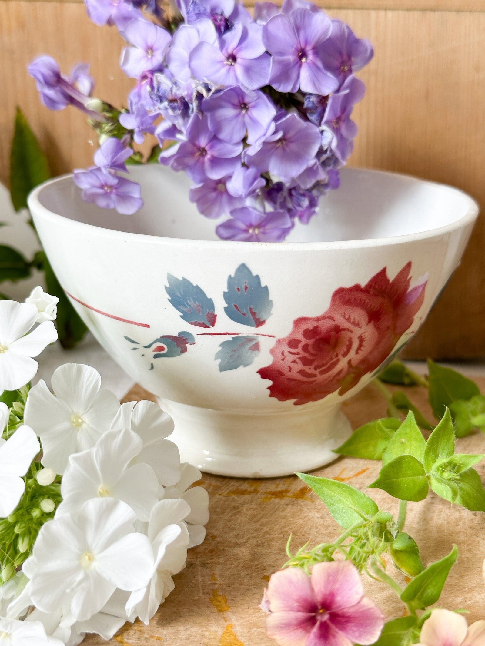French floral cafe au lait bowl