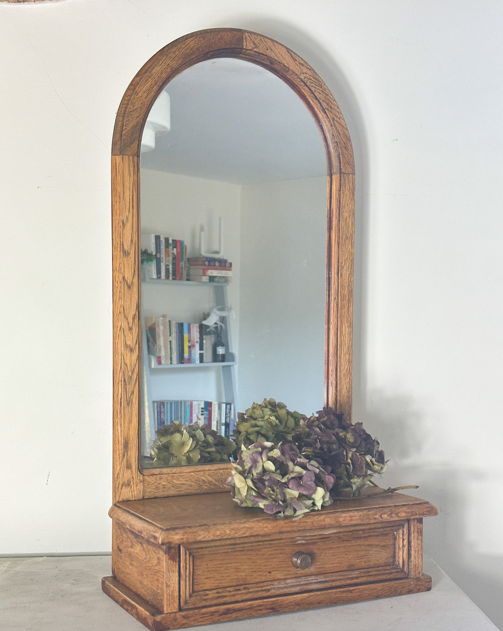 Vintage wooden dressing table mirror
