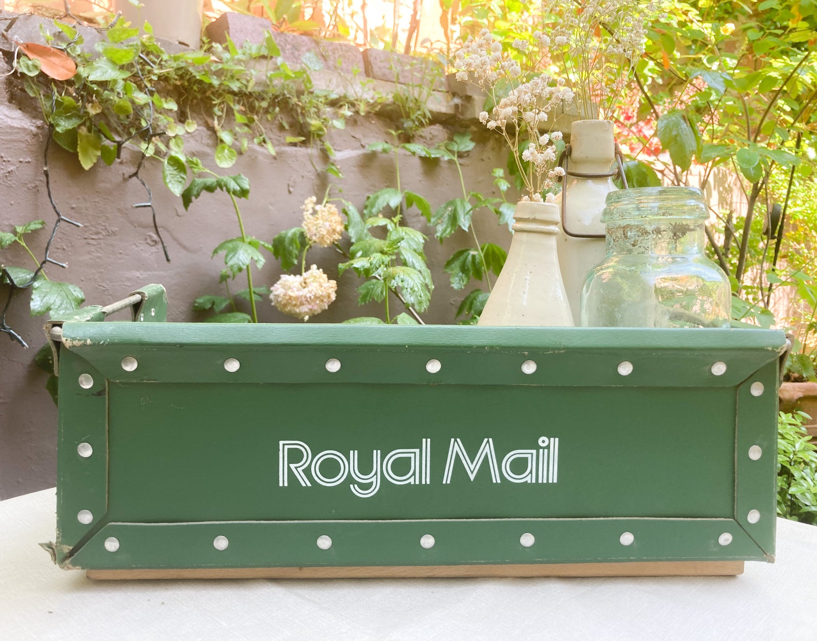 Vintage green Royal Mail sorting drawer