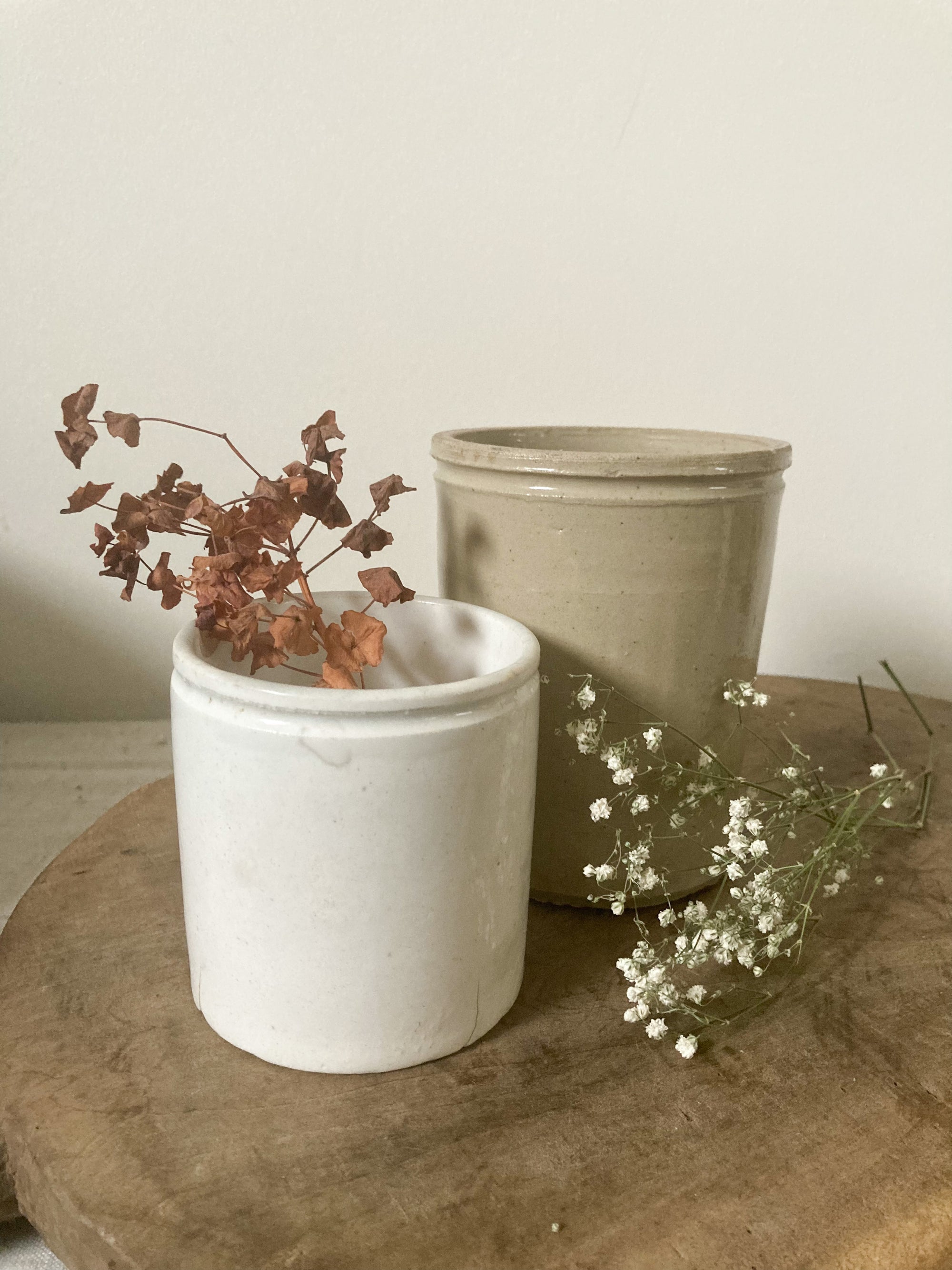 Vintage white stoneware marmalade pot