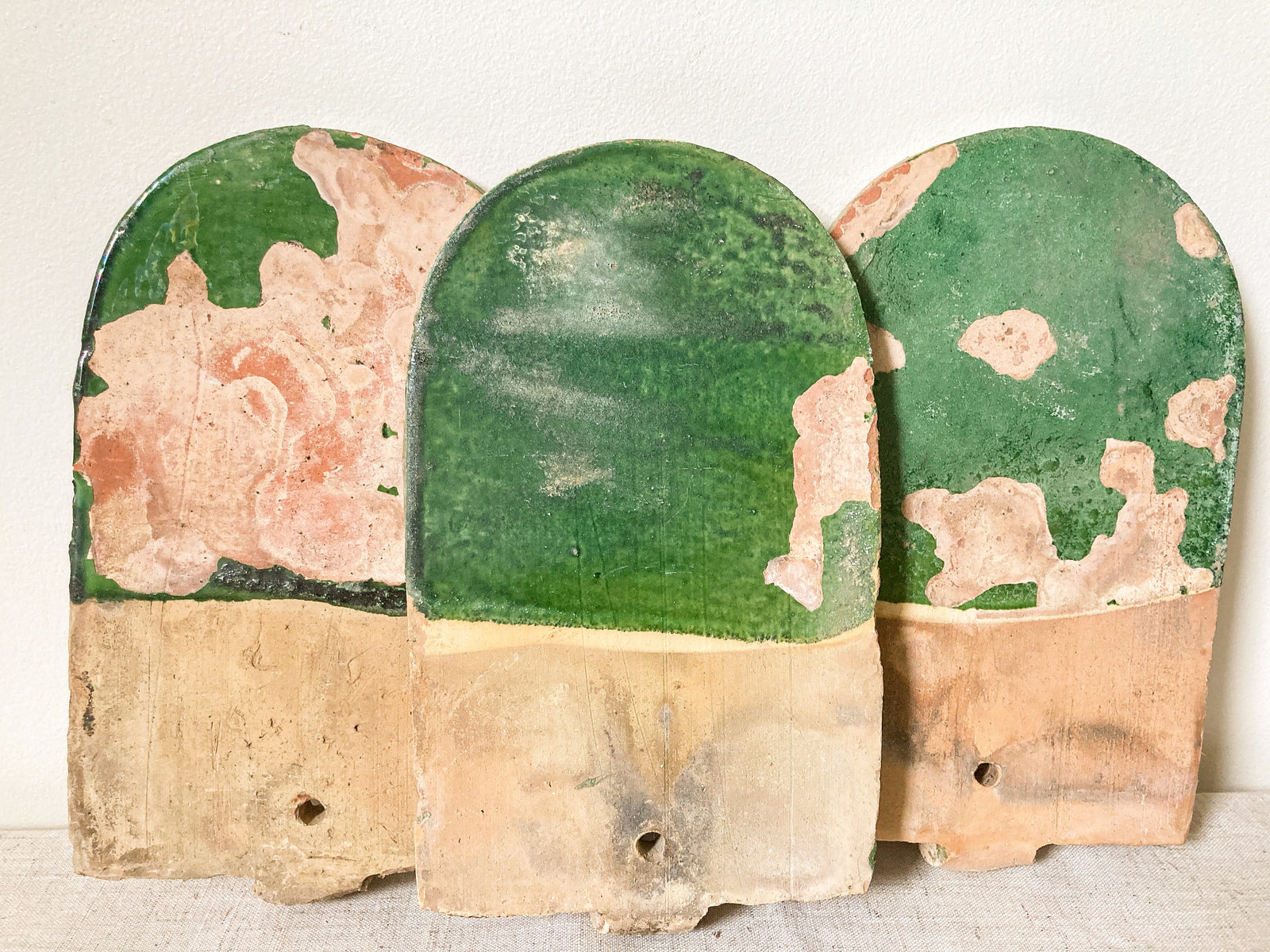 French Castelnaudary tile in green and cream