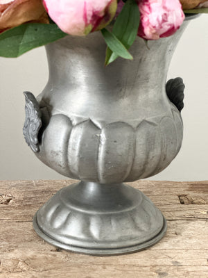 Pewter style goblet vase