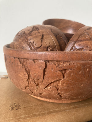 Set of Indian wooden bowls