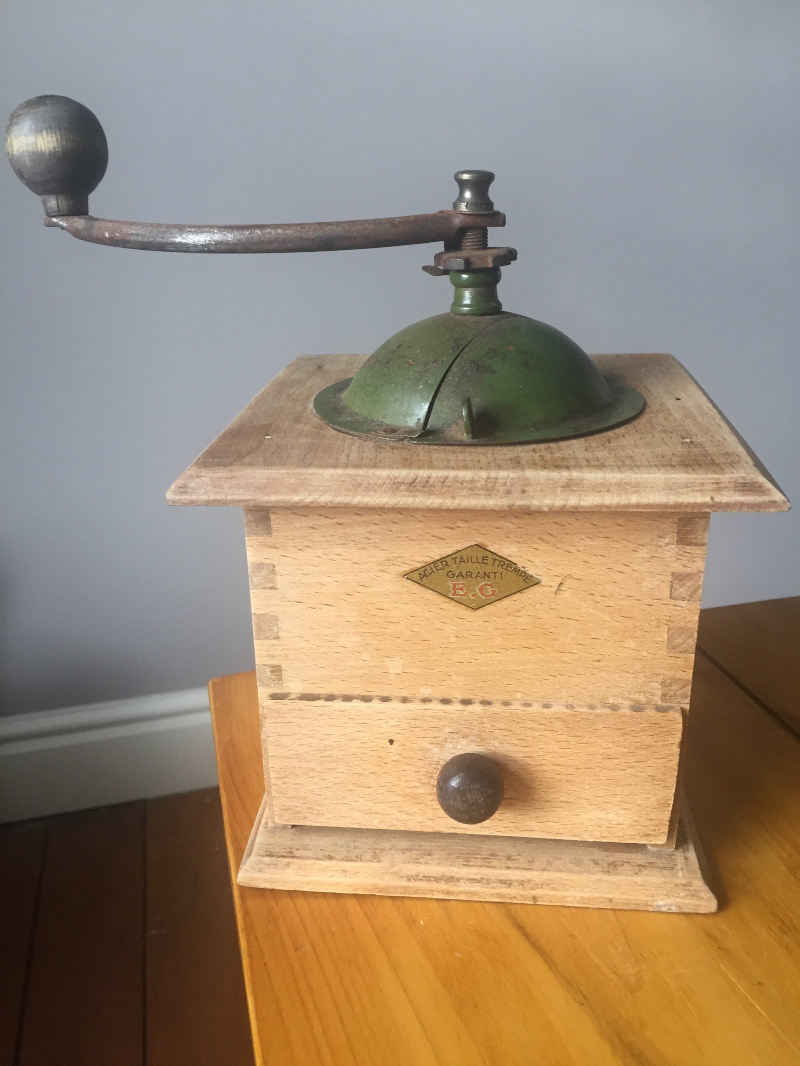 Vintage Coffee Grinder Green