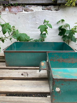 Green Metal Filing box or Planter