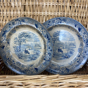 Vintage blue and white plates
