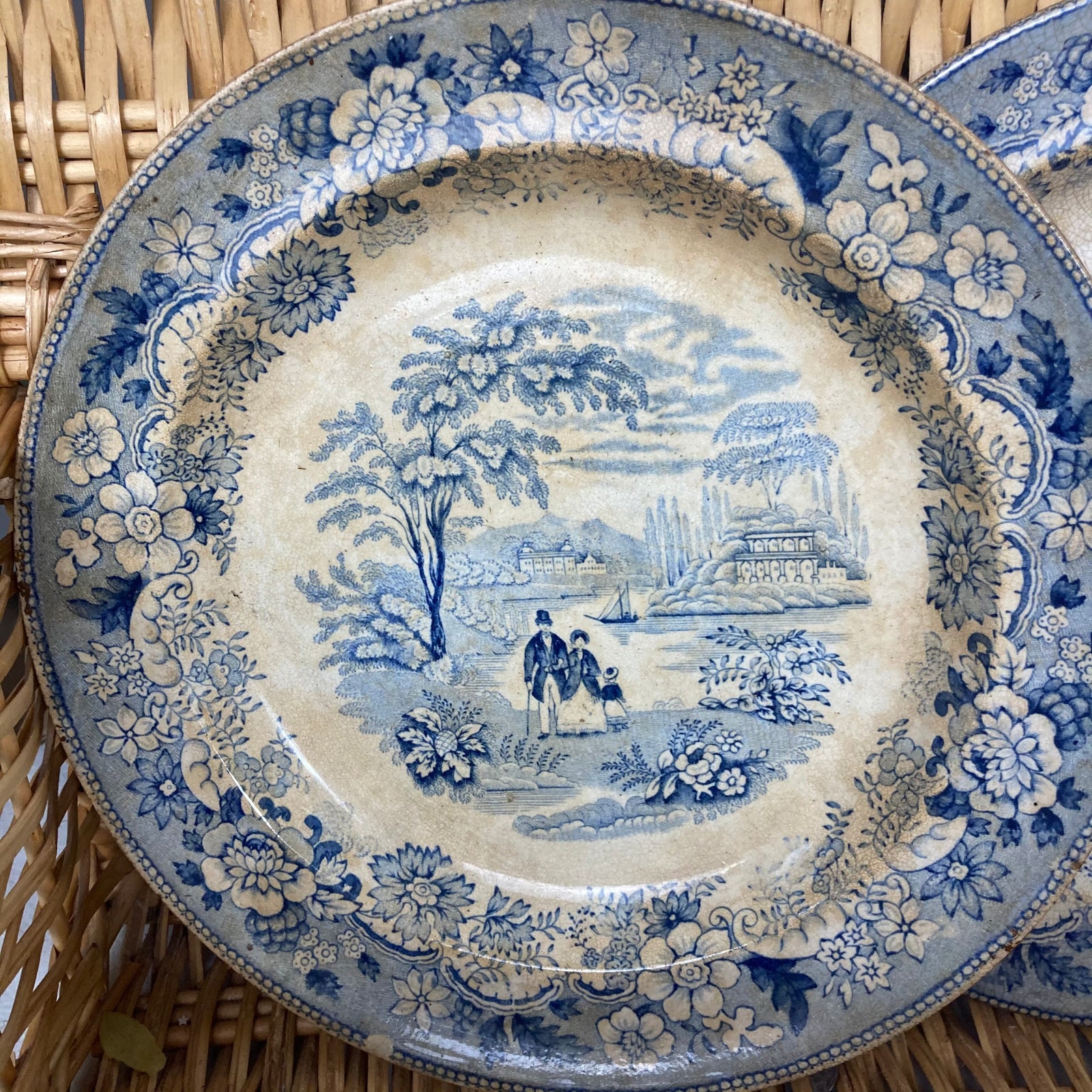 Vintage blue and white plates