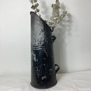 Large black rustic pitcher