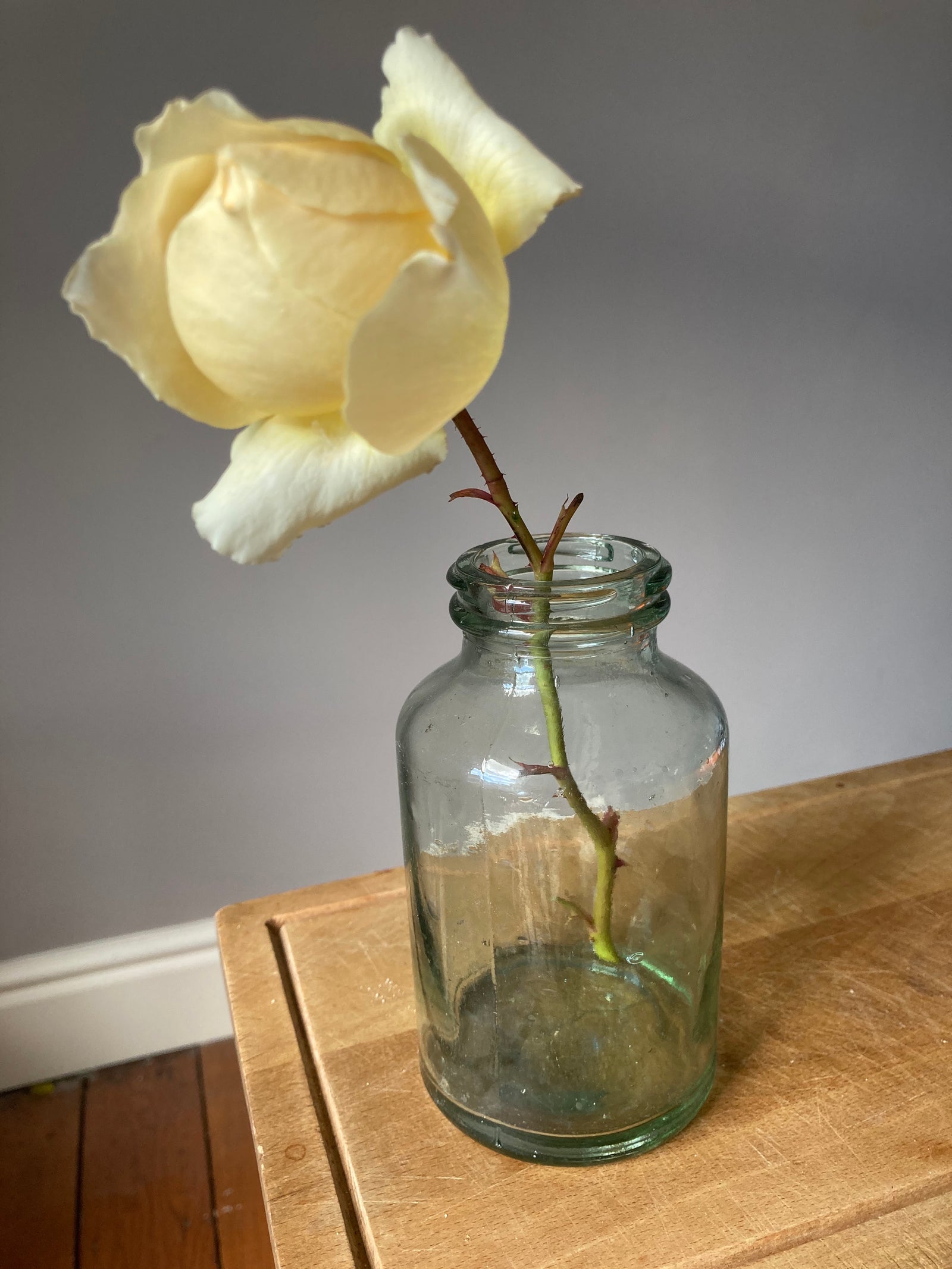 pale green glass jar