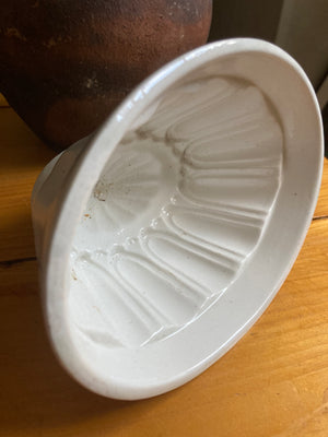 White vintage ceramic jelly mould