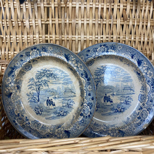Vintage blue and white plates