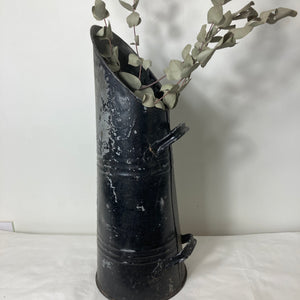 Large black rustic pitcher