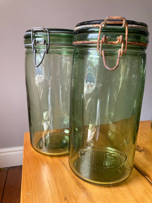 Green Glass 2 Litre Canning Jars