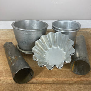Set of vintage metal baking moulds
