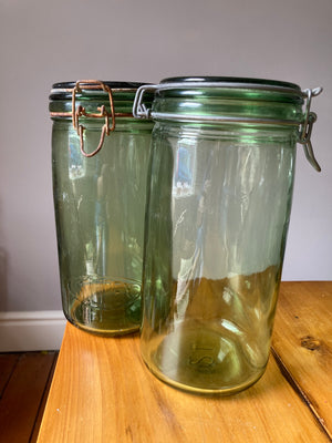 Green Glass 2 Litre Canning Jars
