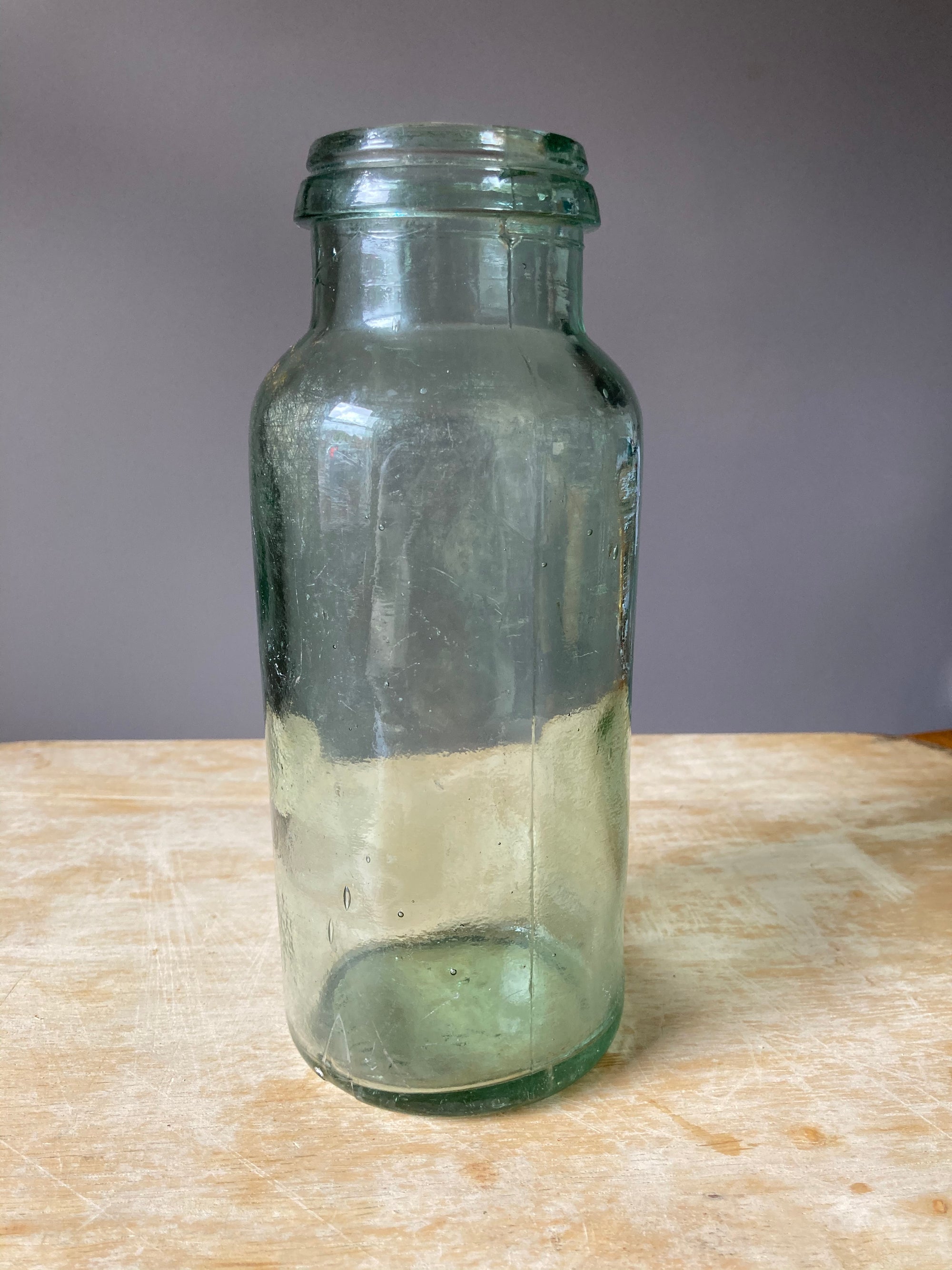 Pale Green Glass Jar