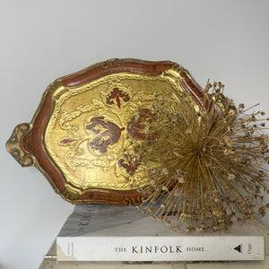 Brown and gold Florentine tray